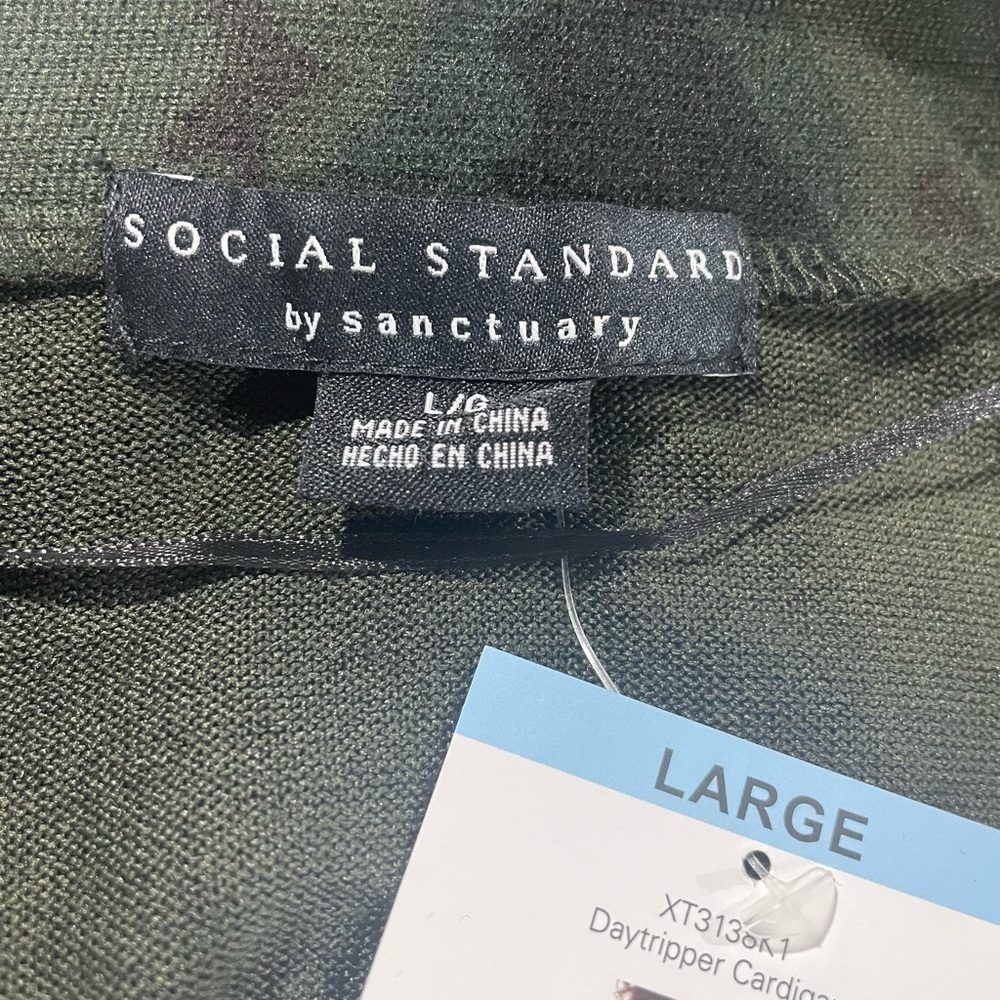 Social Standard by Sanctuary Camo Large Button-Up Cardigan NWT - Picture 5 of 5